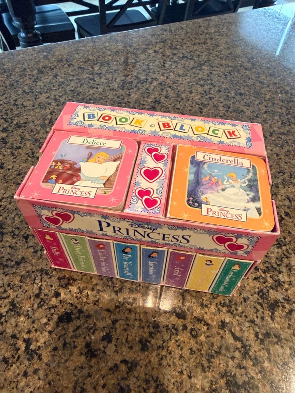 Disney Princess Pink and Multicolor Book Block Set